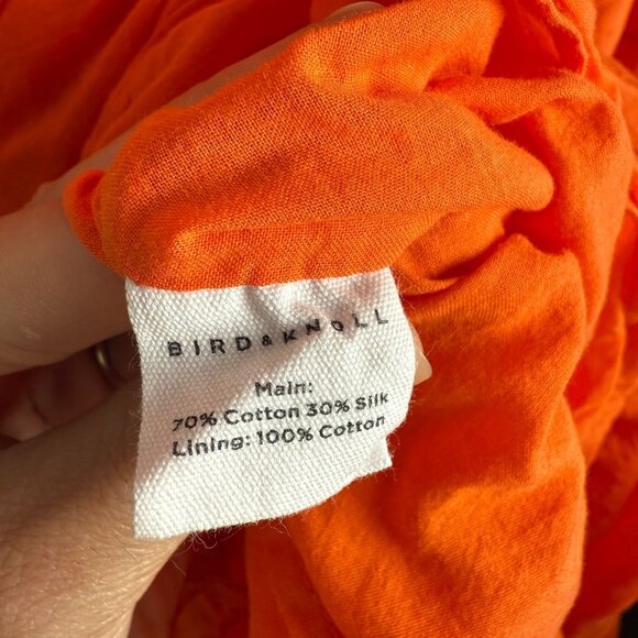 Bird & Knoll Dress Emmaline Silk Cotton Blend Cross Back Tiered Maxi Candy Apple - Picture 9 of 10